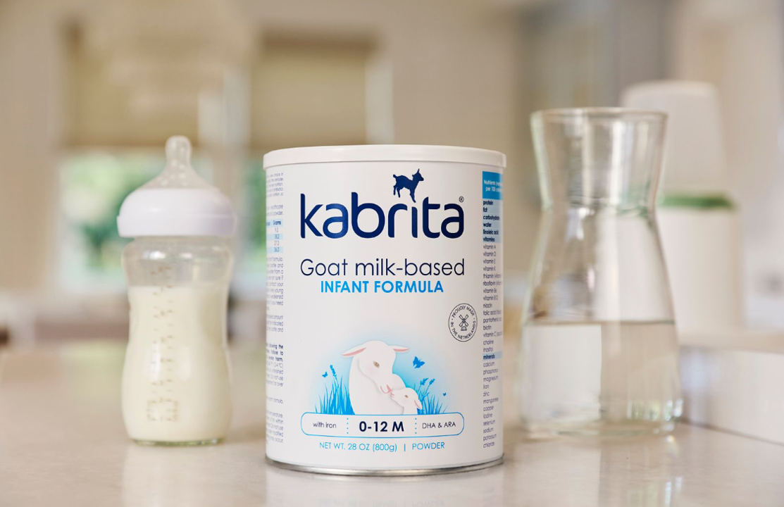 Infant formula in kitchen